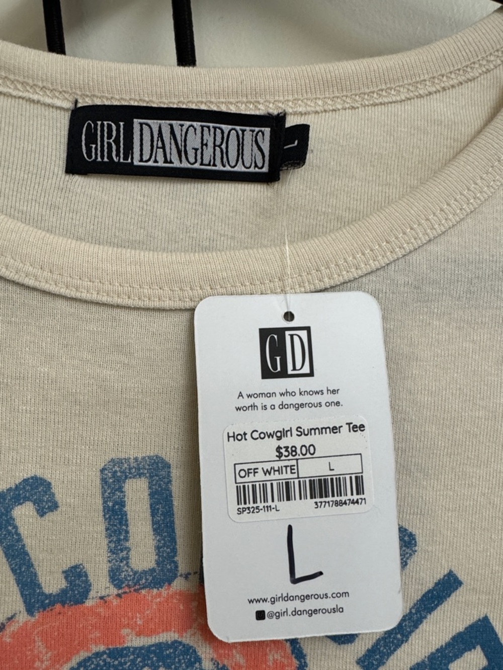 Girl Dangerous Cream "Hot Cowgirl Summer" Graphic Tee - Picture 2 of 4